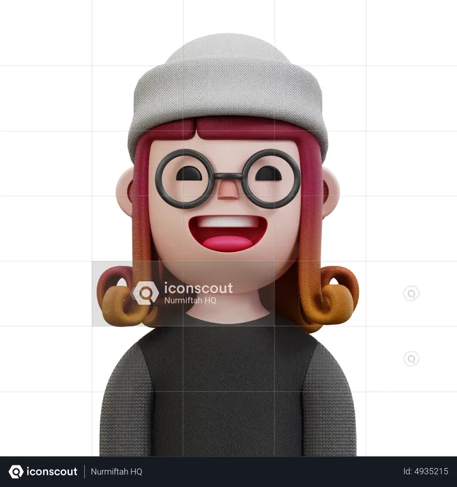 Black Shirt Woman  3D Icon