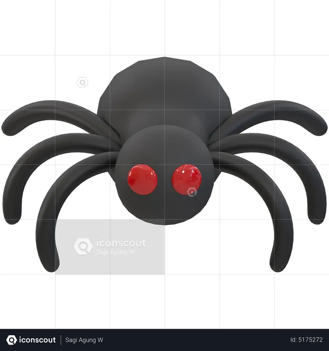 Black Spider  3D Icon