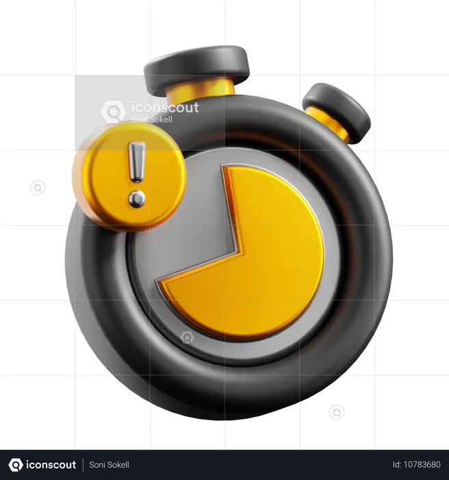 Black Stopwatch  3D Icon