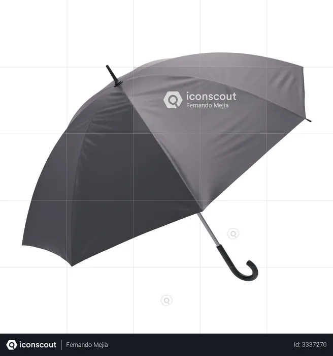 Black Umbrella  3D Illustration