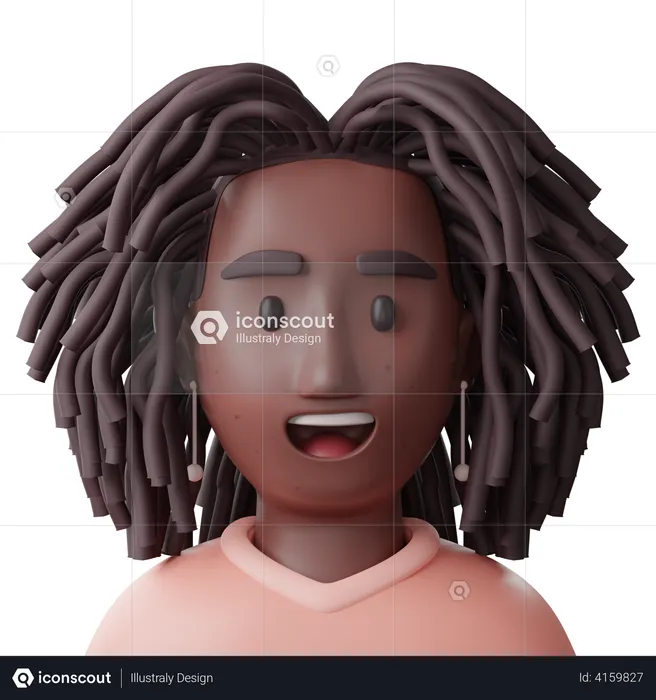 Black Woman  3D Icon