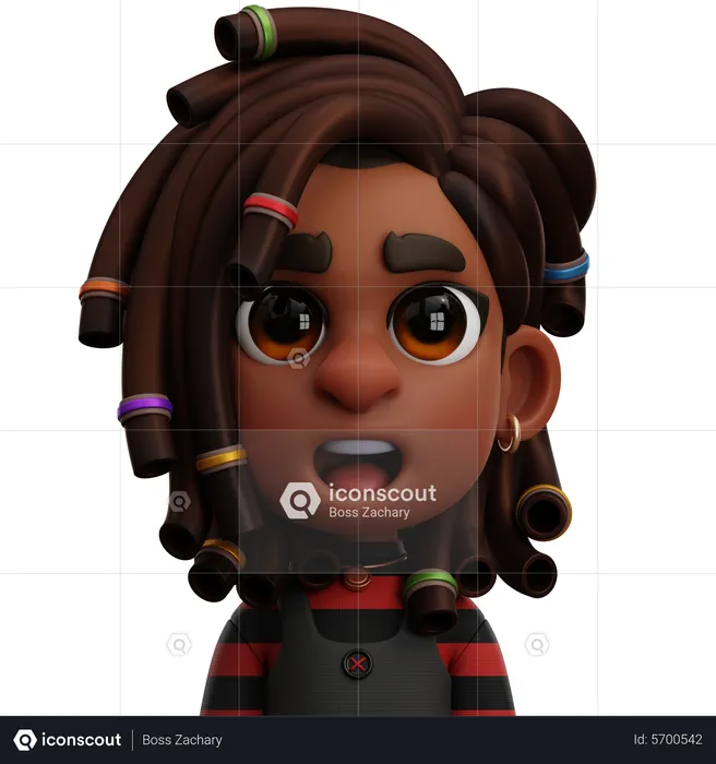 Black Woman  3D Icon