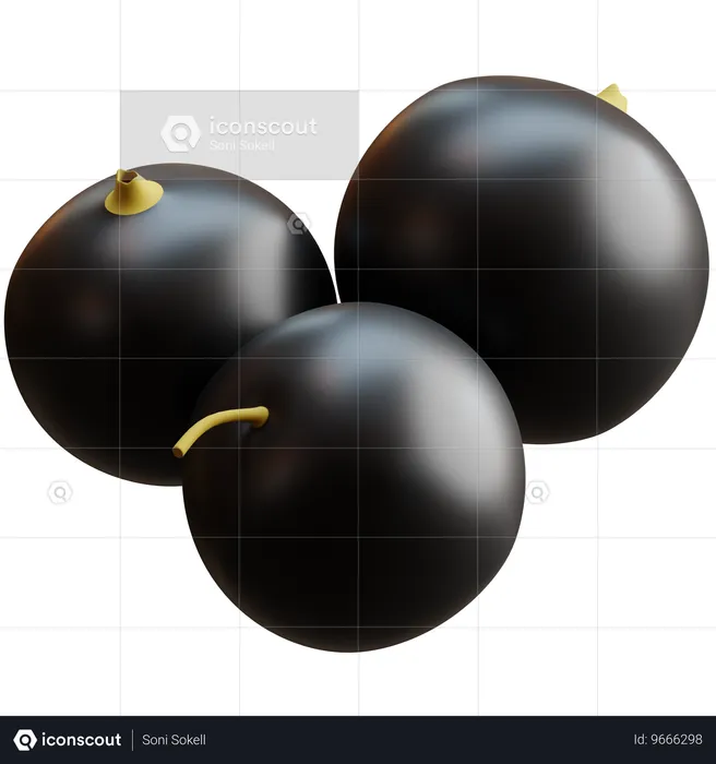 Blackcurrant  3D Icon