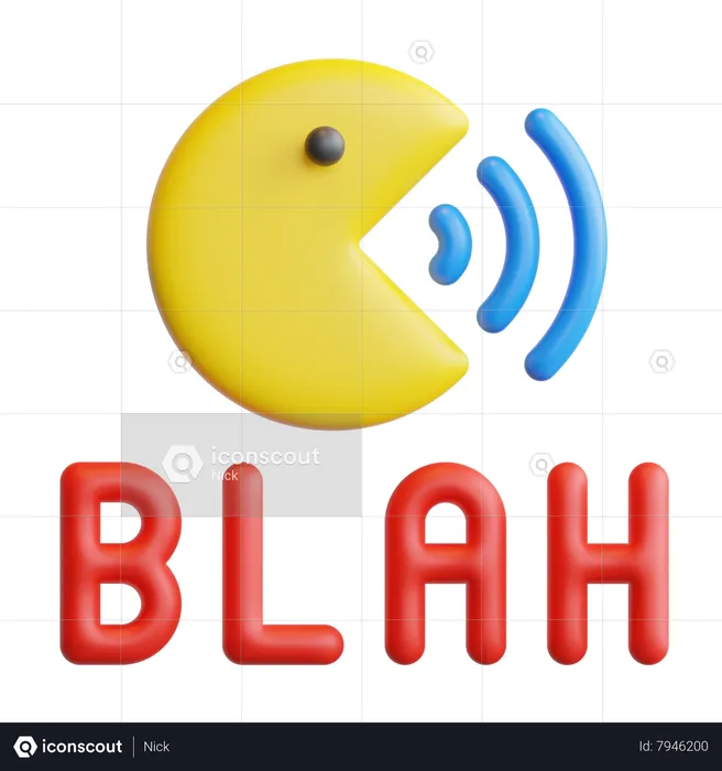 Blah Emoji 3D Sticker