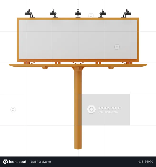 Blank Billboard  3D Illustration