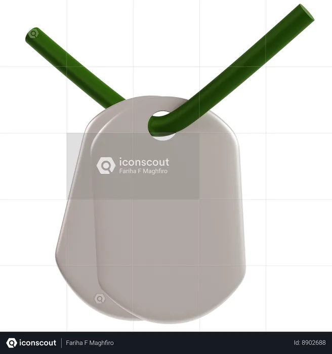 Blank Military Dog Tag  3D Icon