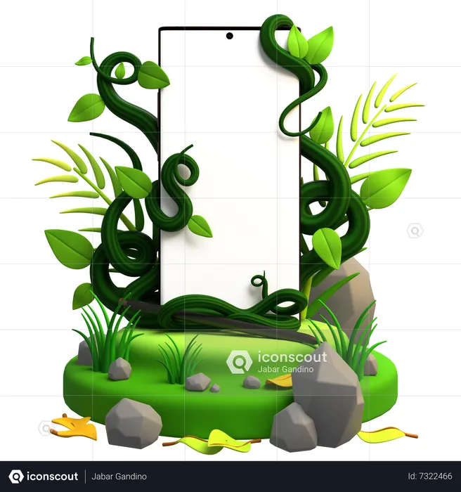 Blank Mobile screen  3D Illustration