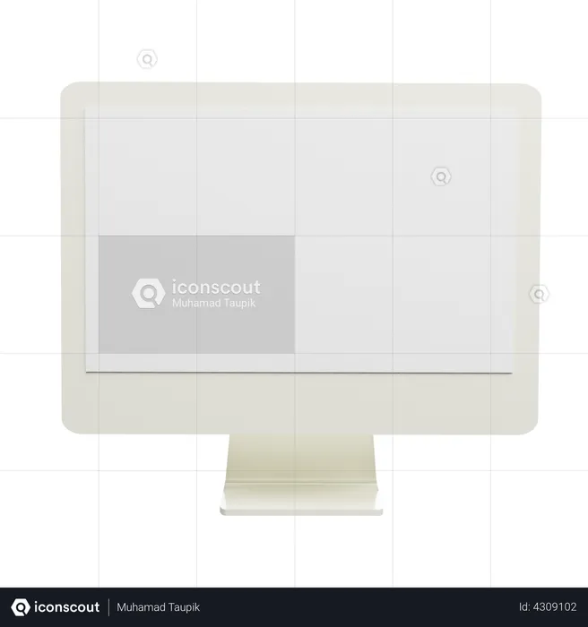 Blank monitor  3D Illustration