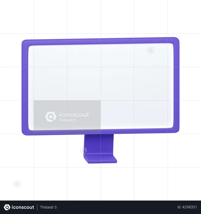 Blank monitor  3D Illustration