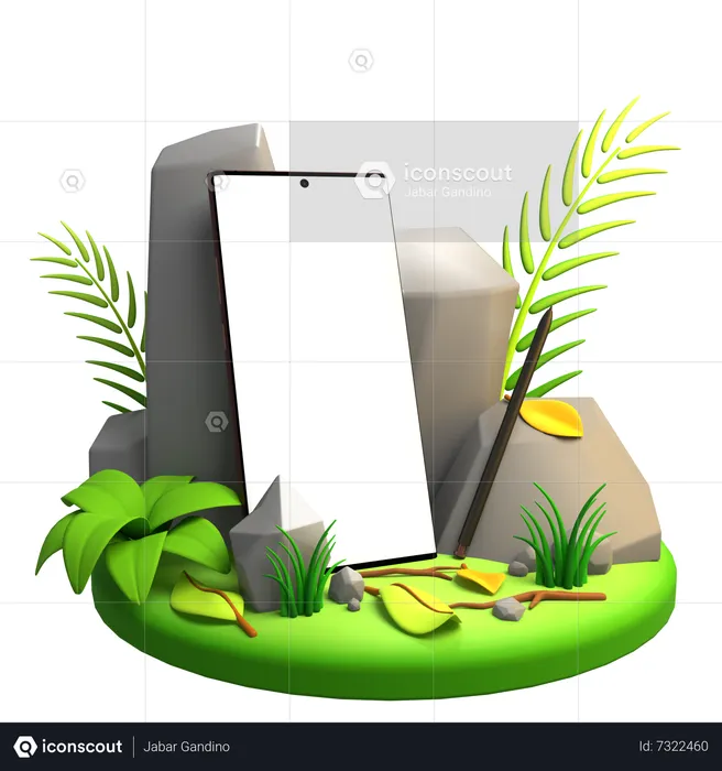 Blank phone screen  3D Illustration