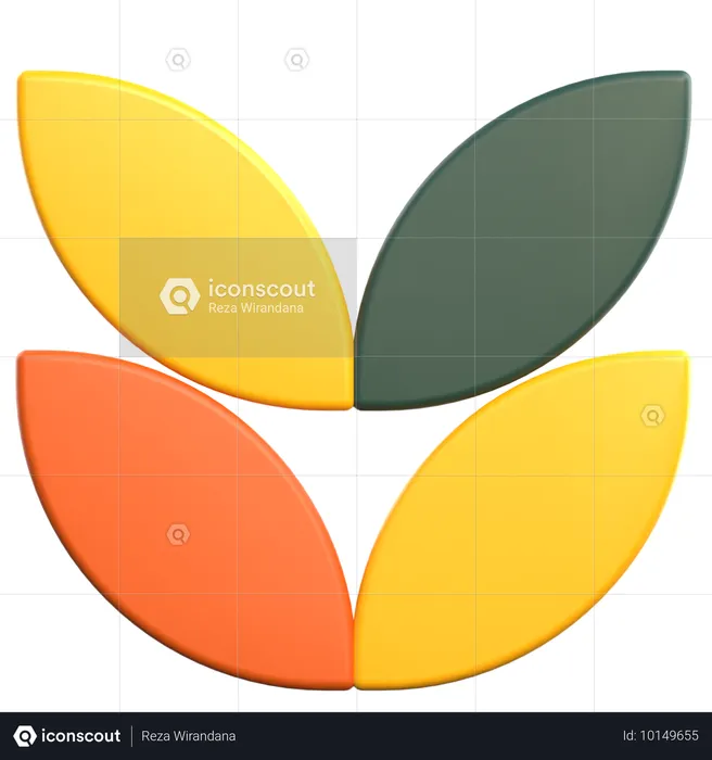 Blatt geometrische Form  3D Icon