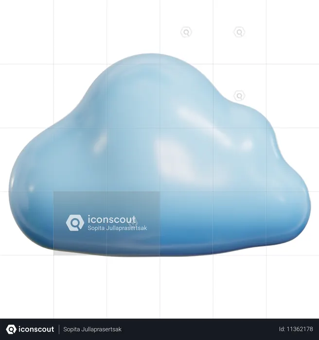 Blaue Wolke  3D Icon