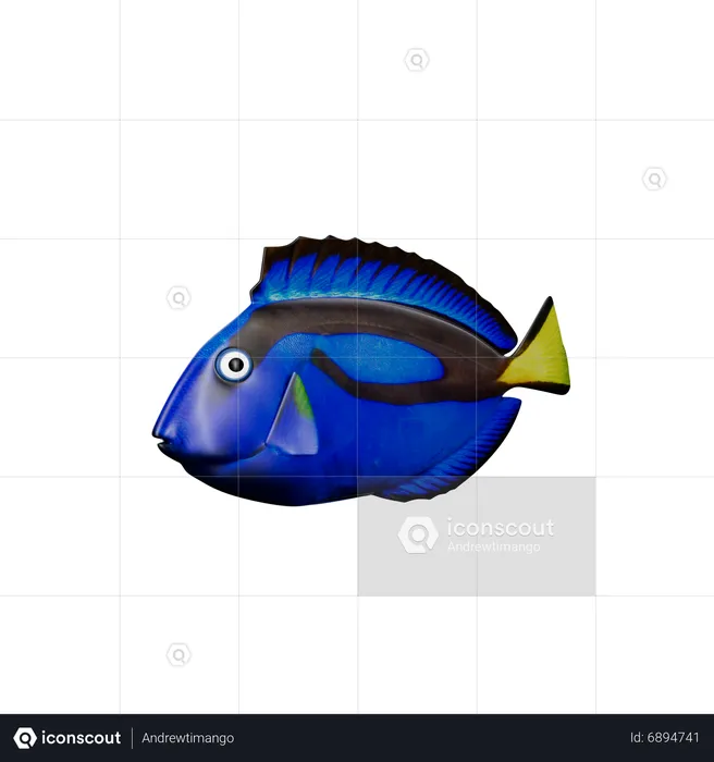 Blauer Doktorfisch  3D Icon