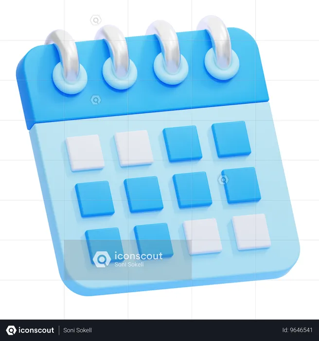 Blauer Kalender  3D Icon