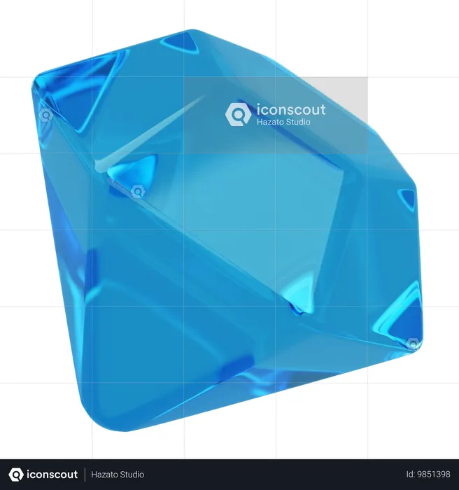 Blaues Diamantspiel  3D Icon