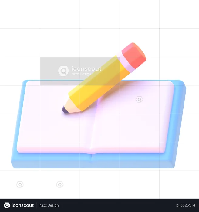 Bleistift-Notizbuch  3D Icon