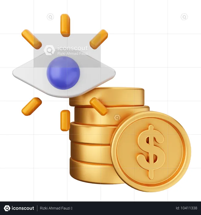 Clignotement de l'argent dollar  3D Icon