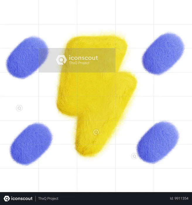 Blitze und Regen  3D Icon