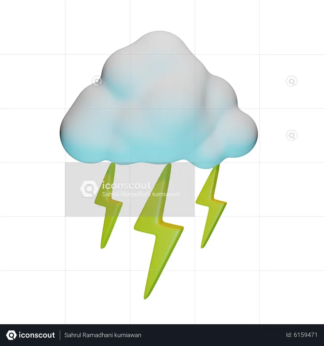 Blitzwetter  3D Icon