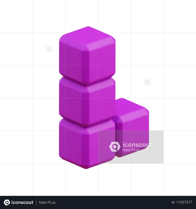 Bloc Tetris en forme de L10  3D Icon