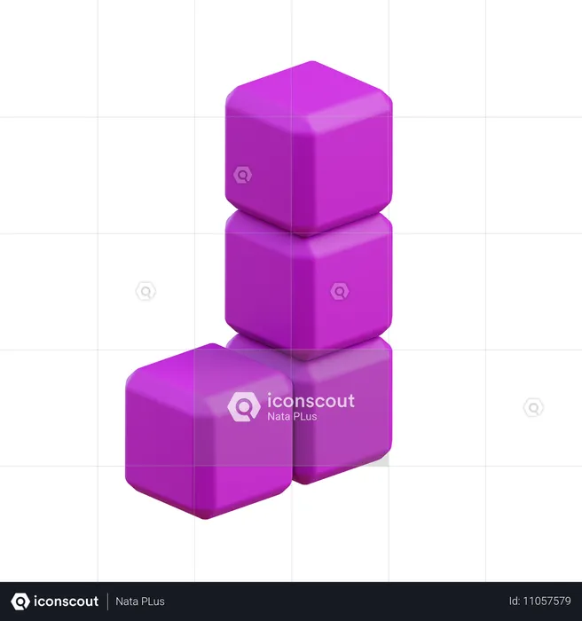 Bloc Tetris en forme de L12  3D Icon