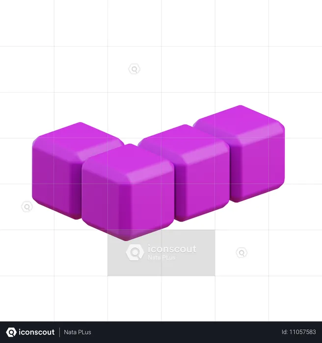 Bloc Tetris en forme de L16  3D Icon