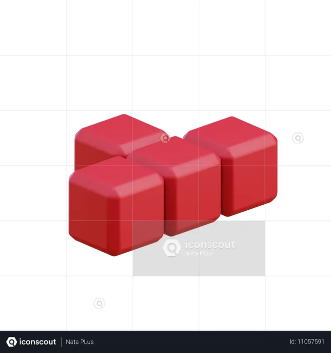 Bloc Tetris en forme de T7  3D Icon