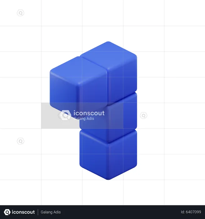 Bloc Tetris en forme de L  3D Icon