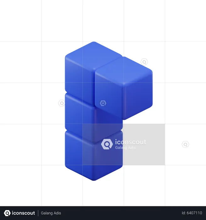 Bloc Tetris en forme de L  3D Icon