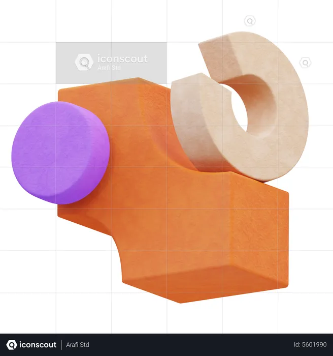 Abstrakte Blockform  3D Icon