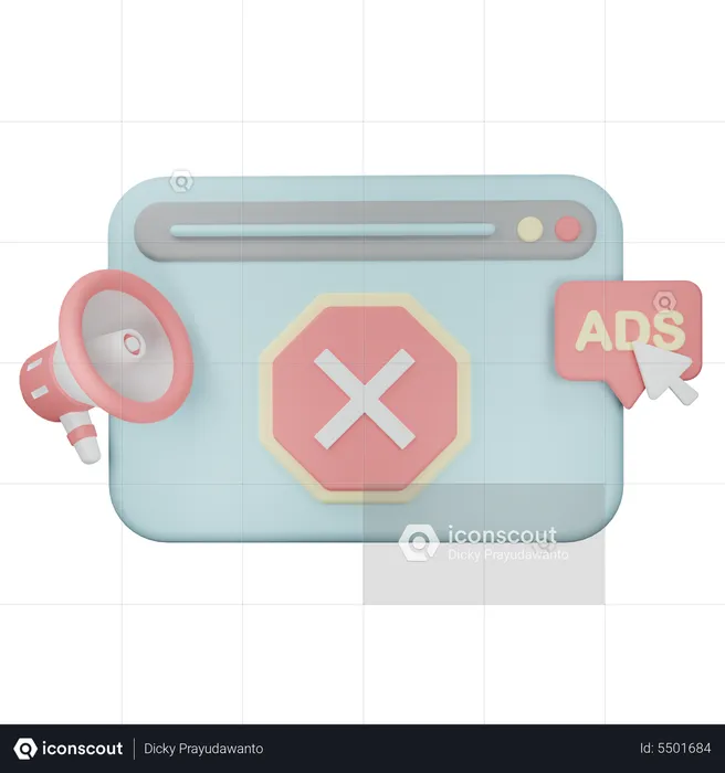Block Ads  3D Icon