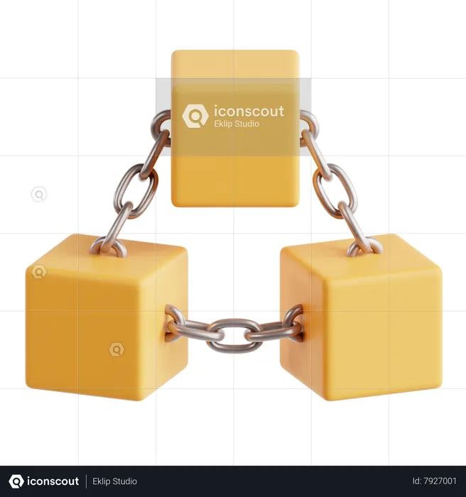 Block Chain  3D Icon