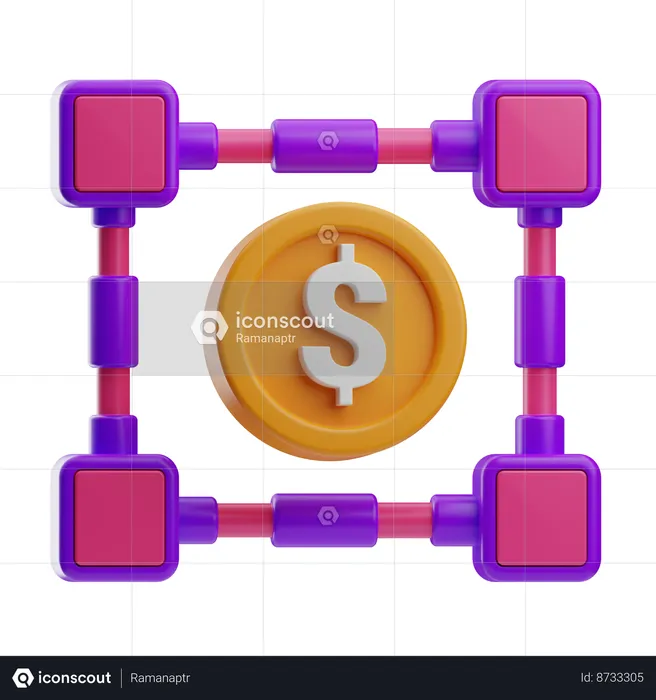 Block Chain  3D Icon