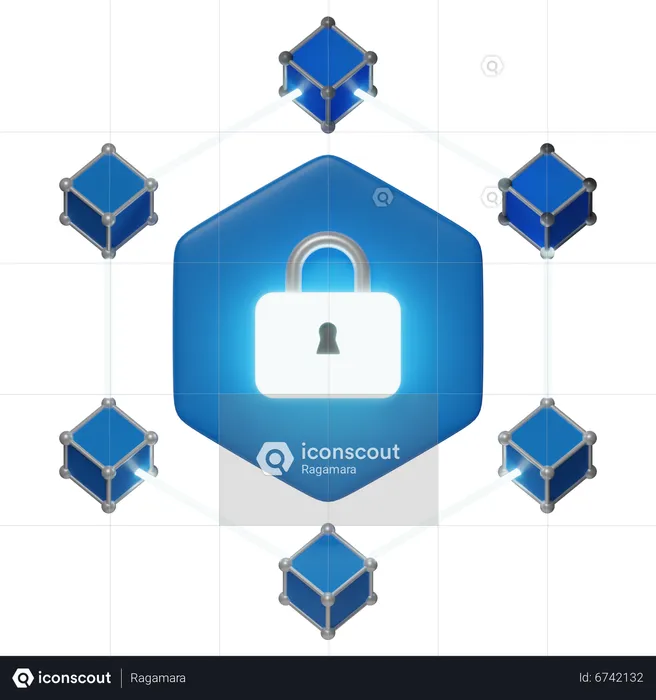 Block Chain  3D Icon