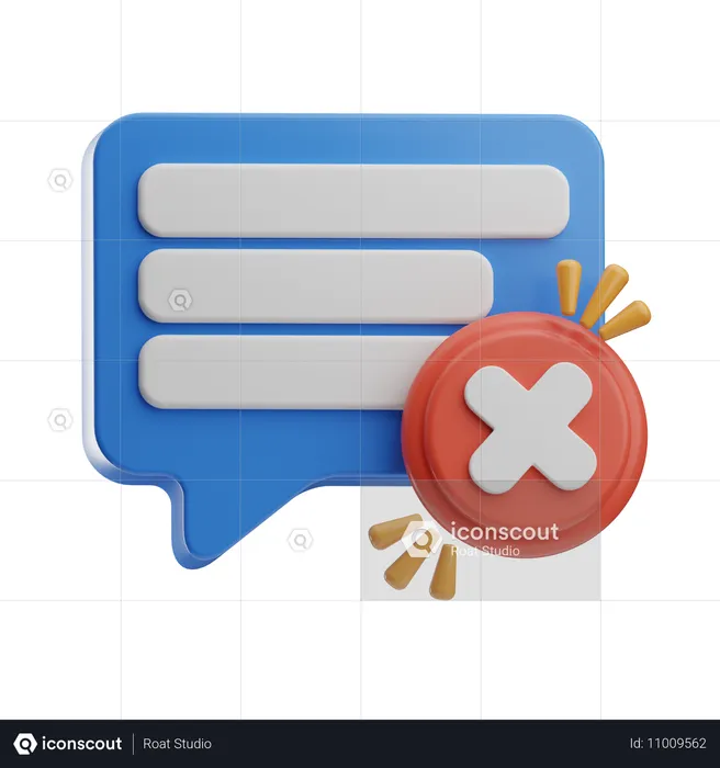 Chat blockieren  3D Icon