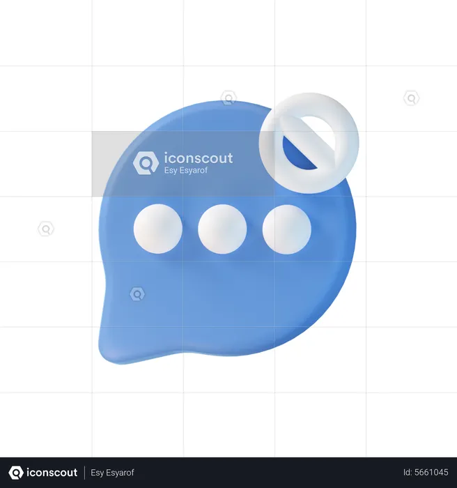 Block Chat Bubble  3D Icon