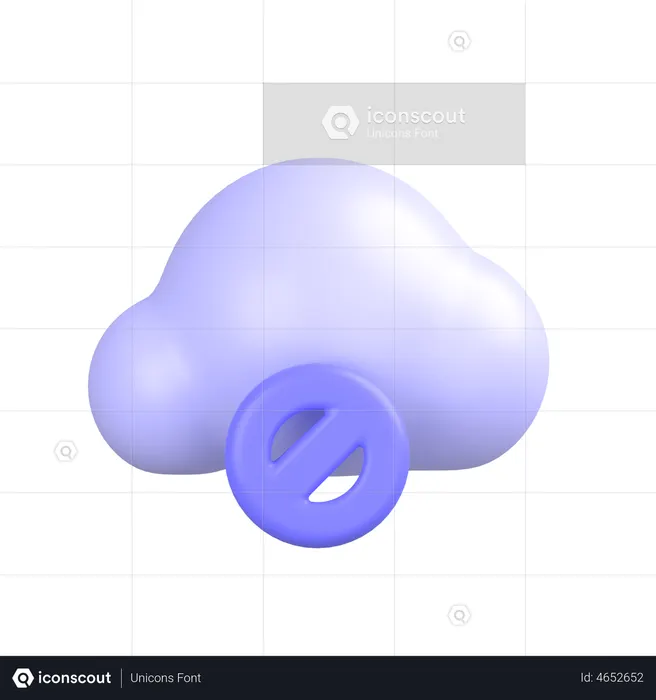 Block Cloud  3D Icon