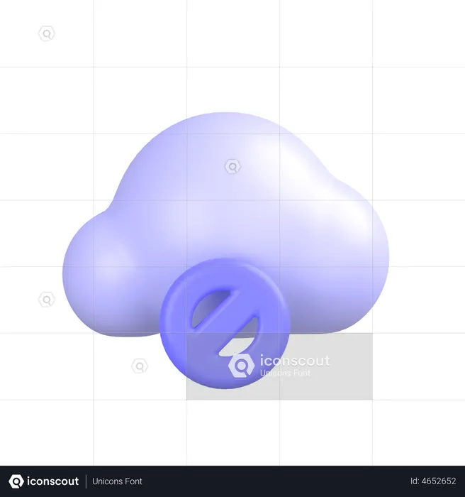 Block Cloud  3D Icon