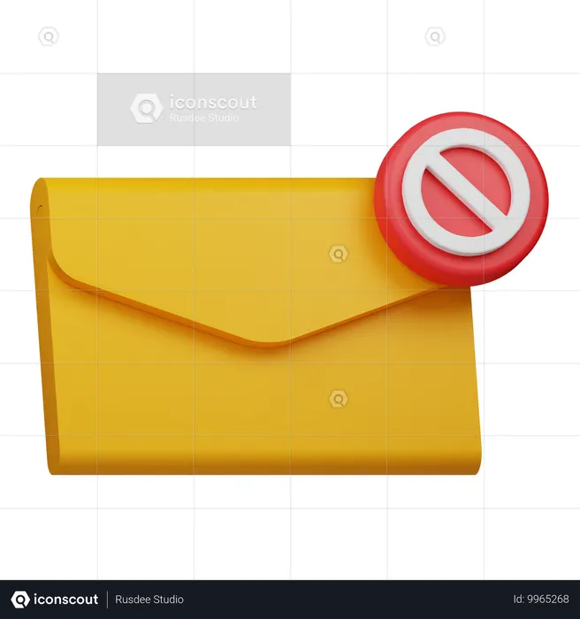 Block Email  3D Icon