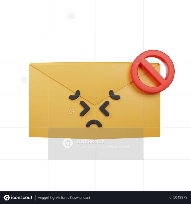 Block Email Emoji 3D Icon