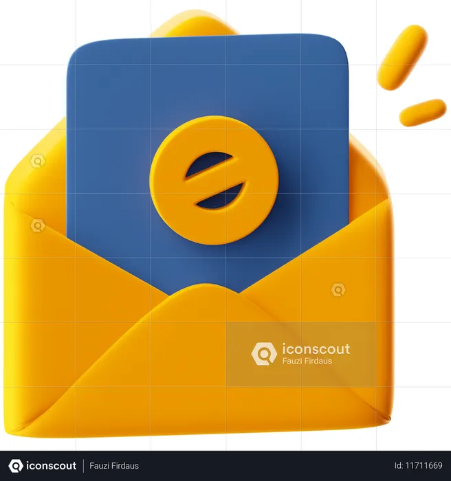 Block Mail  3D Icon