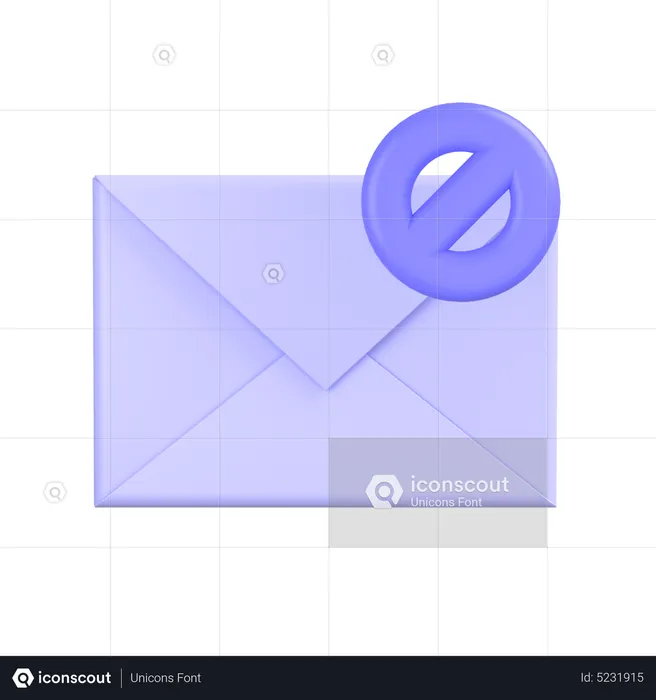 Block Mail  3D Icon