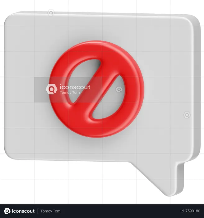Block Message  3D Icon