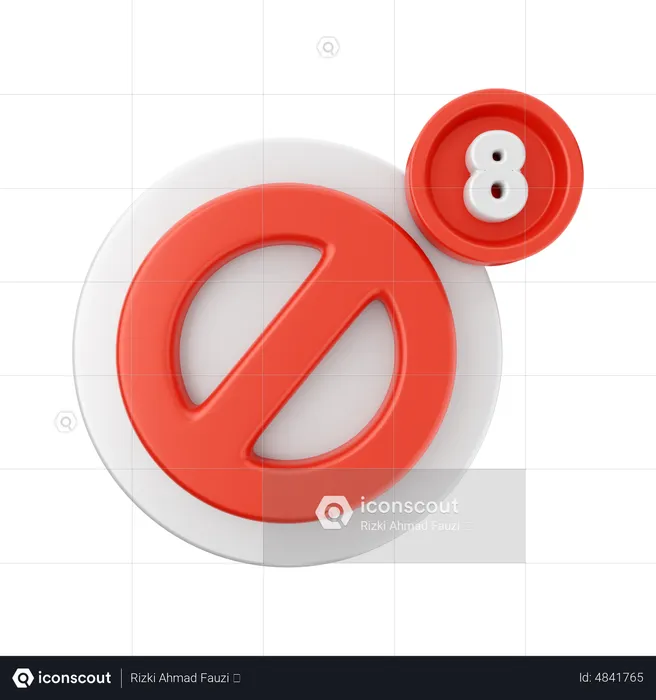 Block Notification  3D Icon