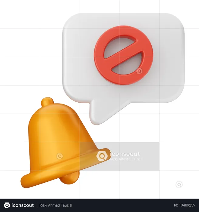 Block Notification Bell  3D Icon