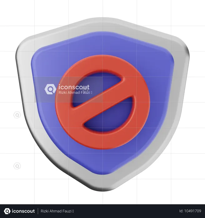 Block Shield Protection  3D Icon