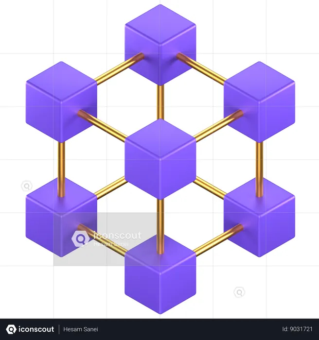 Blockchain  3D Icon