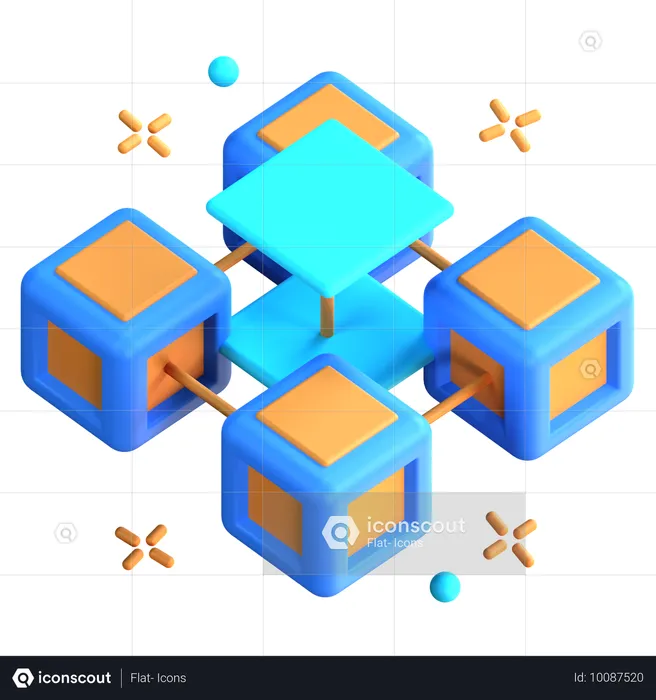 ブロックチェーン  3D Icon