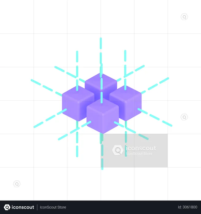 Blockchain  3D Illustration