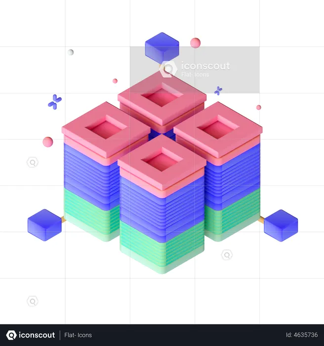 Blockchain  3D Illustration